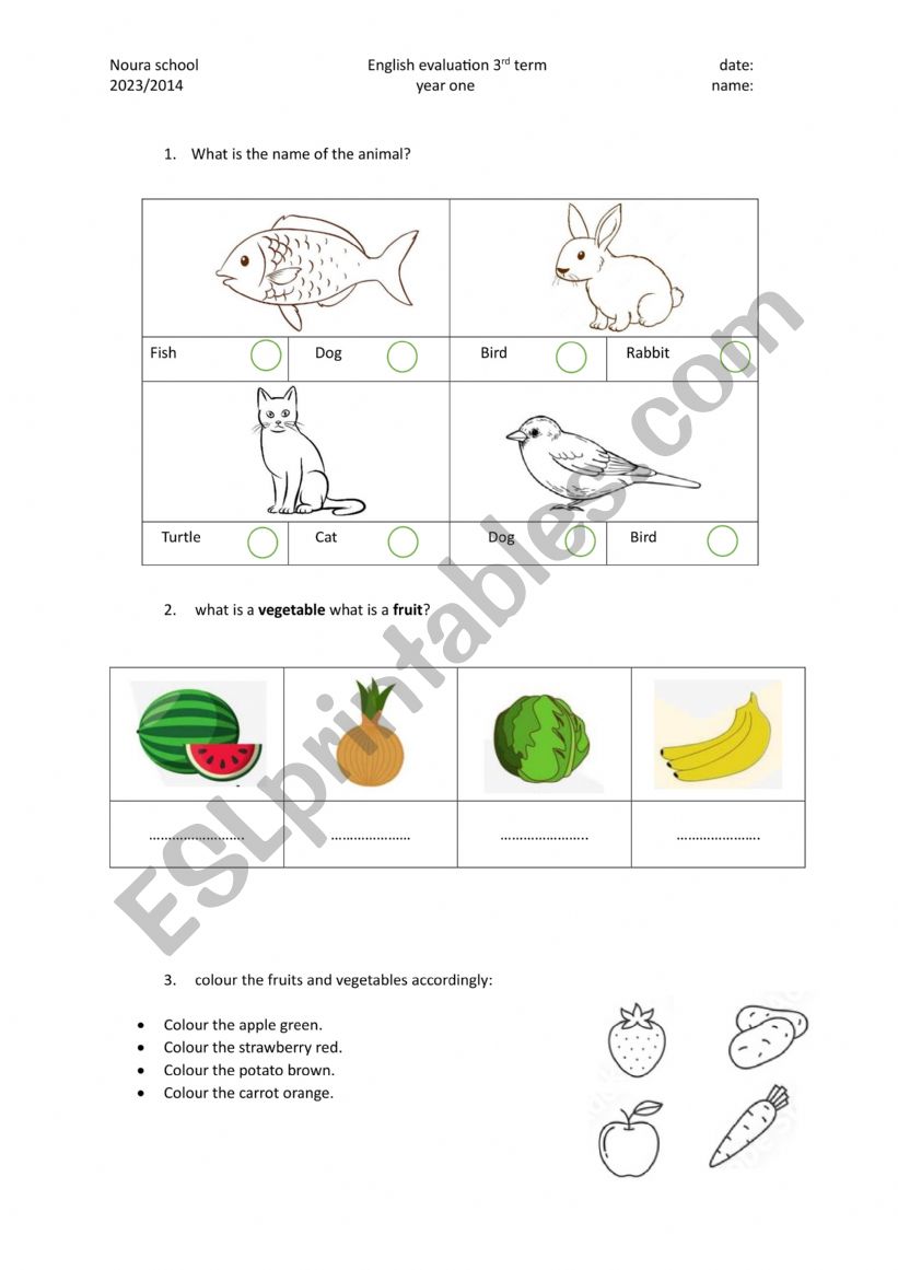 evaluation worksheet