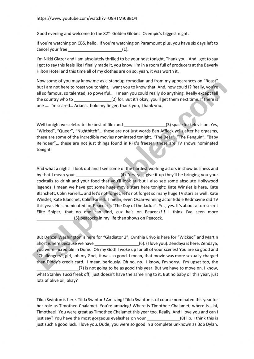 Golden Globes_Nikki GlaserÃ¯Â¿Â½s monologue