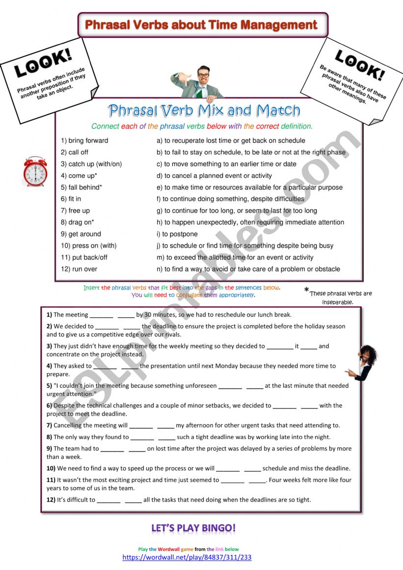 Phrasal Verbs about Time Management