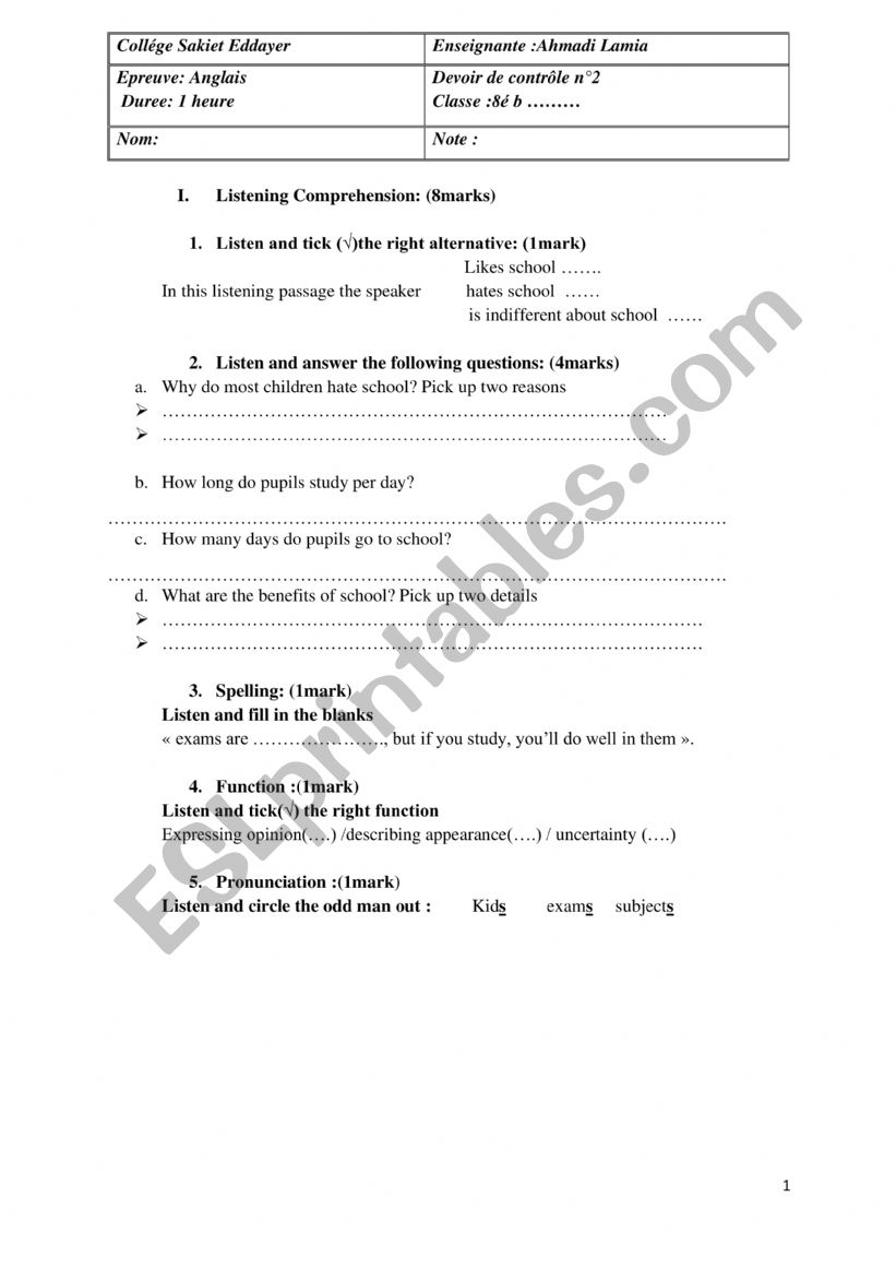 mid term test 2 worksheet