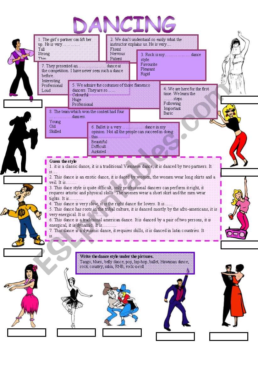 Dancing worksheet