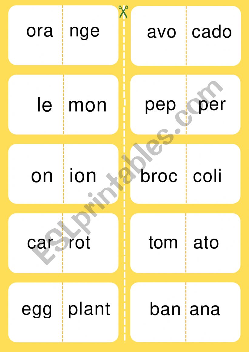 DOMINOES_ FRUIT AND VEGETABLES