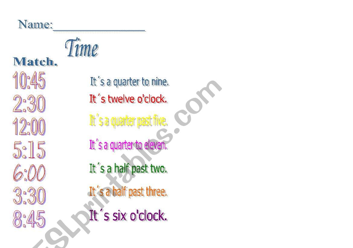 Time worksheet