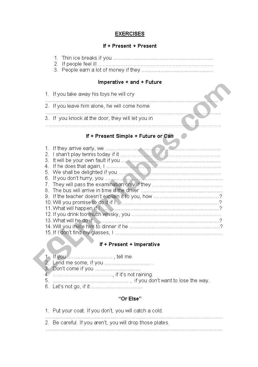 Conditional Clauses worksheet