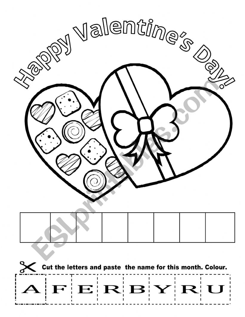 VALENTINES DAY CUT AND PASTE worksheet