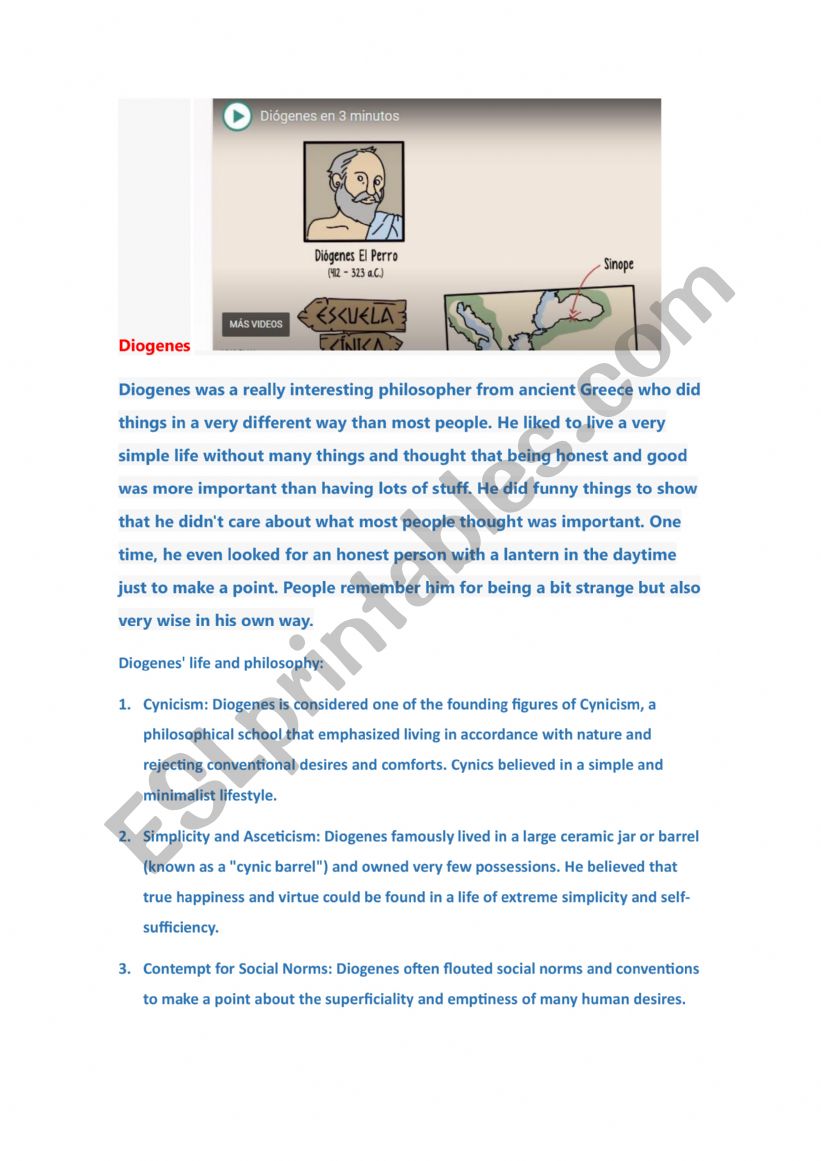 Diogenes worksheet