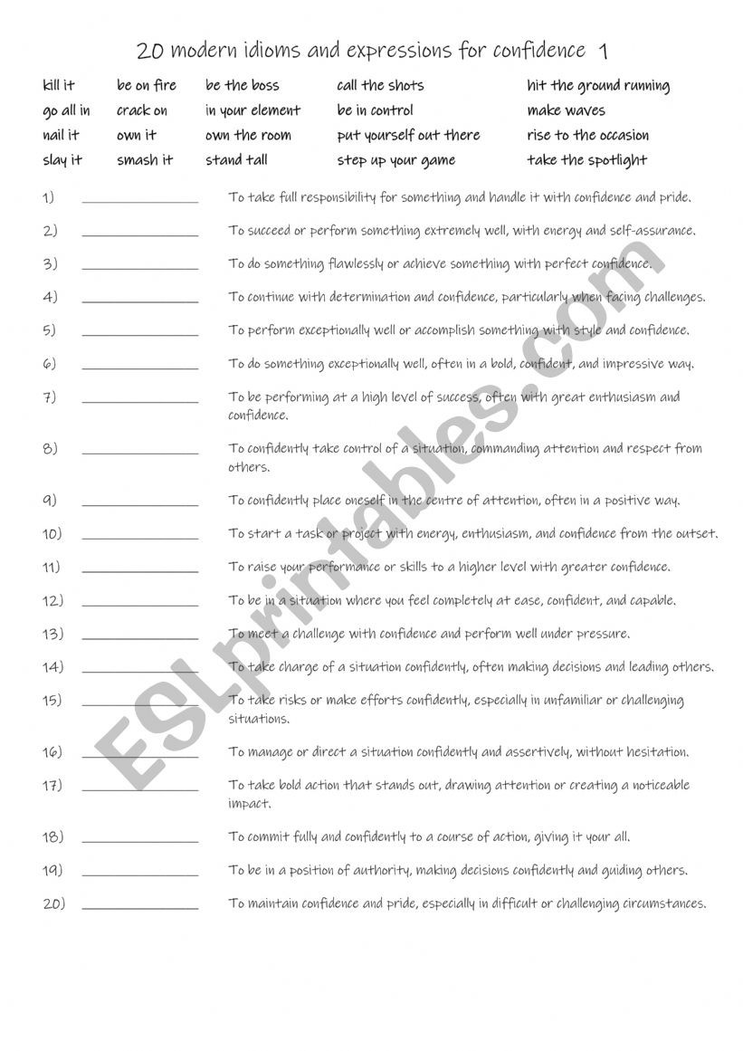 B1+-C1 20 modern idioms and expressions for confidence  1