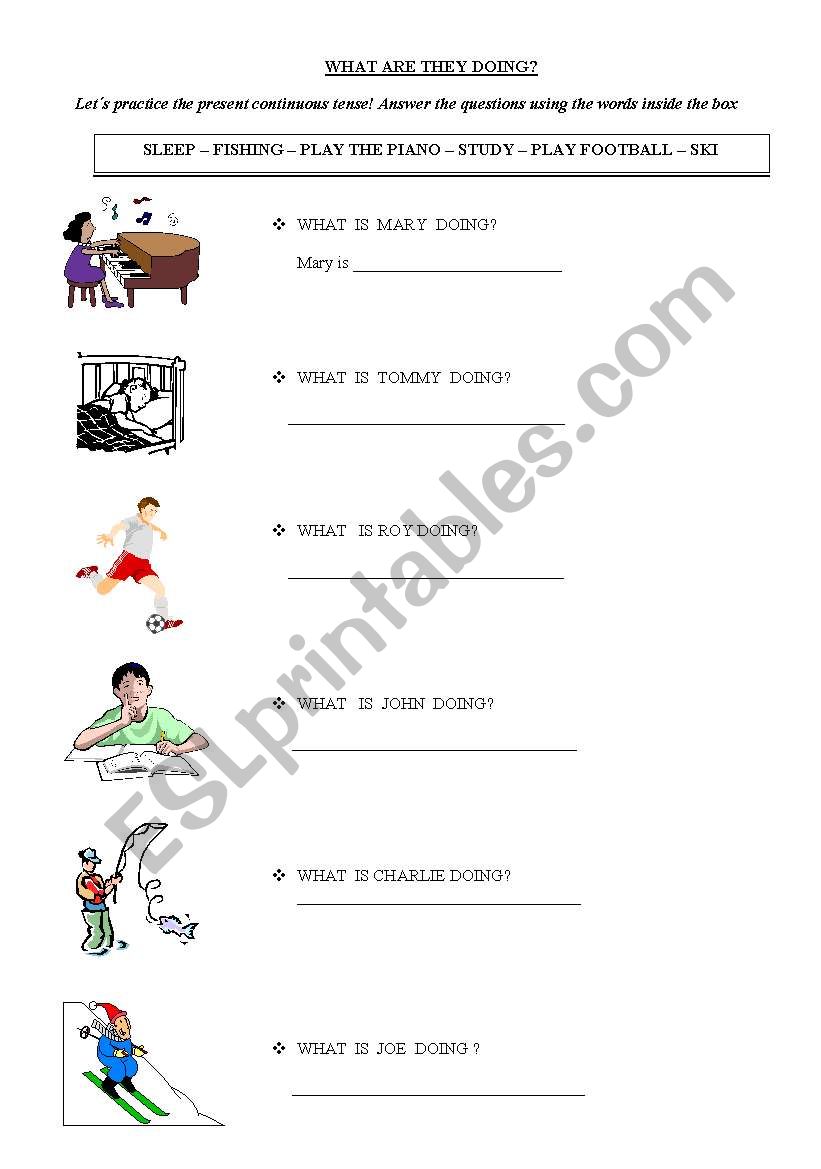 What are they doing? worksheet