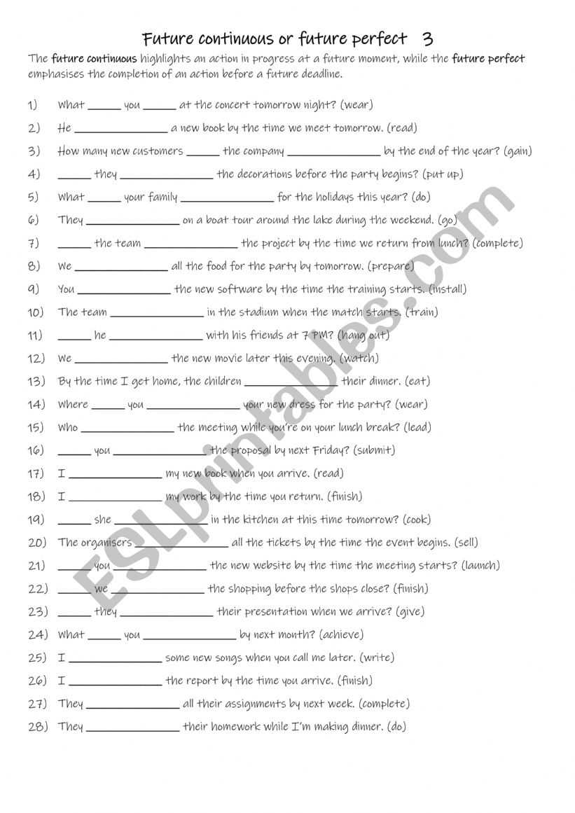 A2+-B1 Future continuous or future perfect   3
