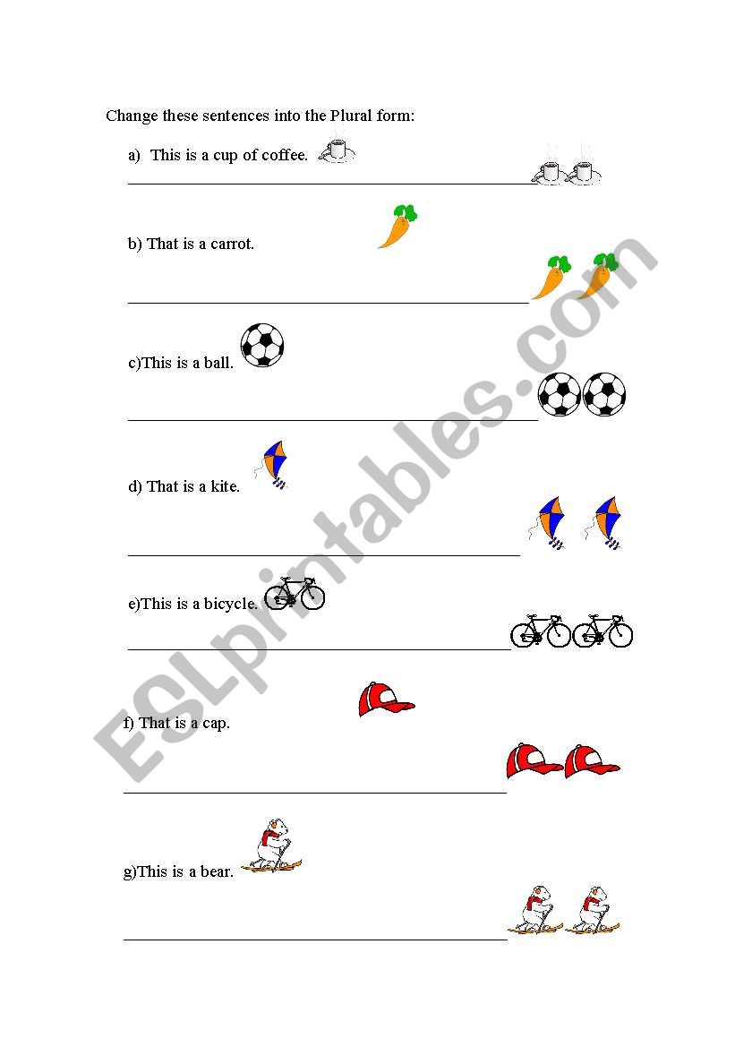 PLURAL worksheet