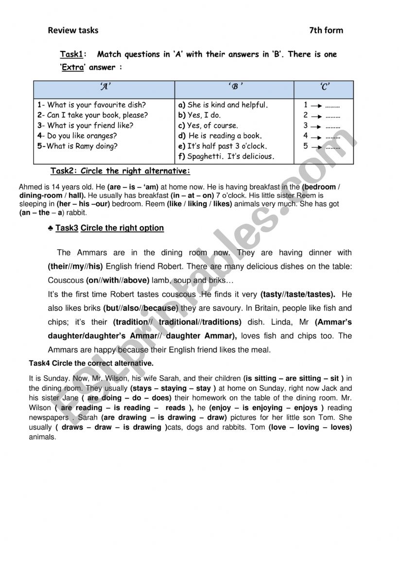 let�s review worksheet