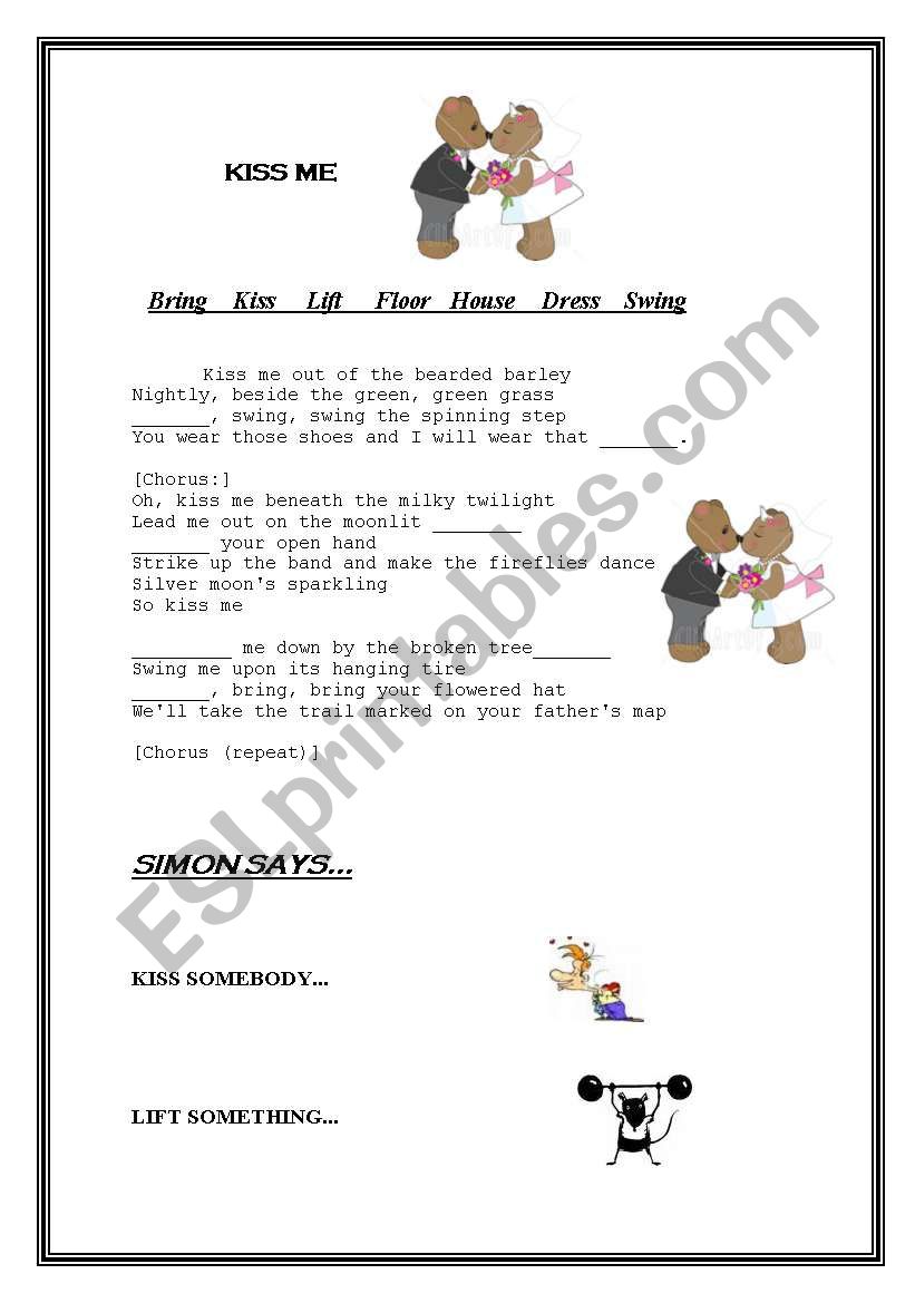 KISS ME- THE CRANBERRIES worksheet