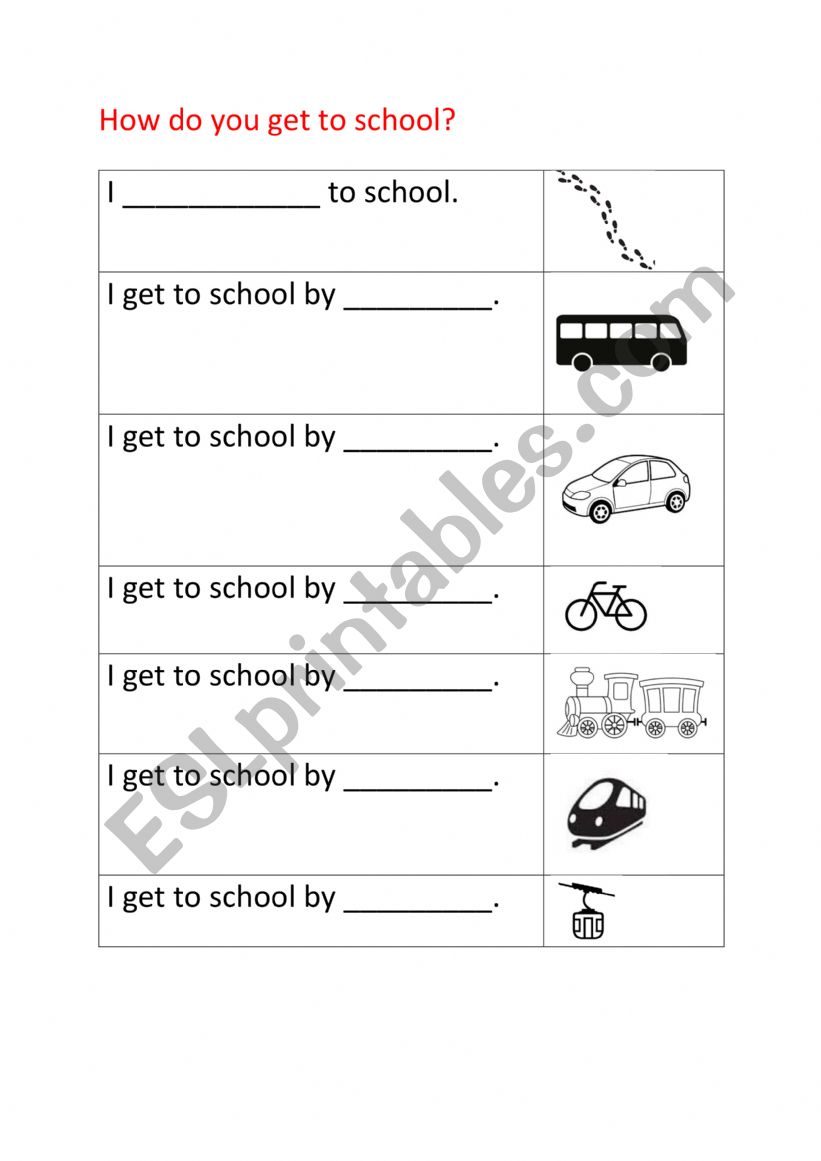 Transportation worksheet