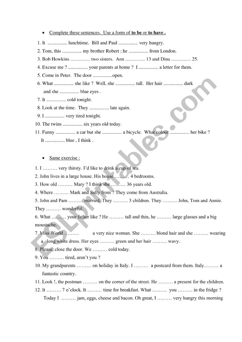 To be or to have got ? worksheet