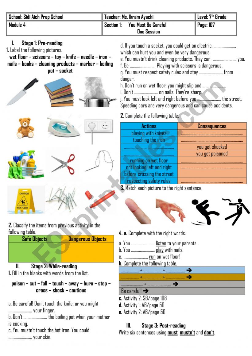 7th Grade - Module 4 - Section 1 - You Must Be Careful + Group Session