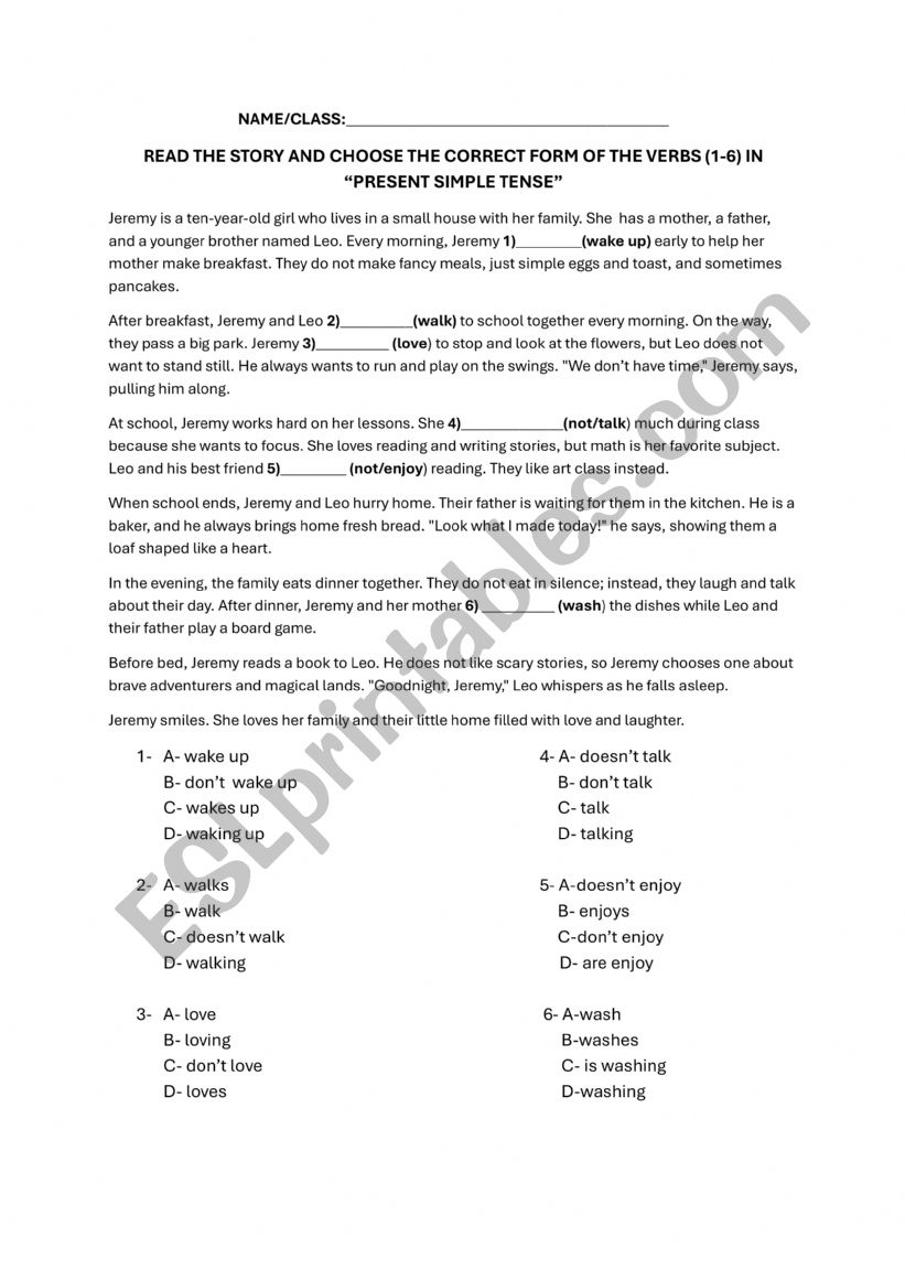 sımple present tense reading and test about comparatives