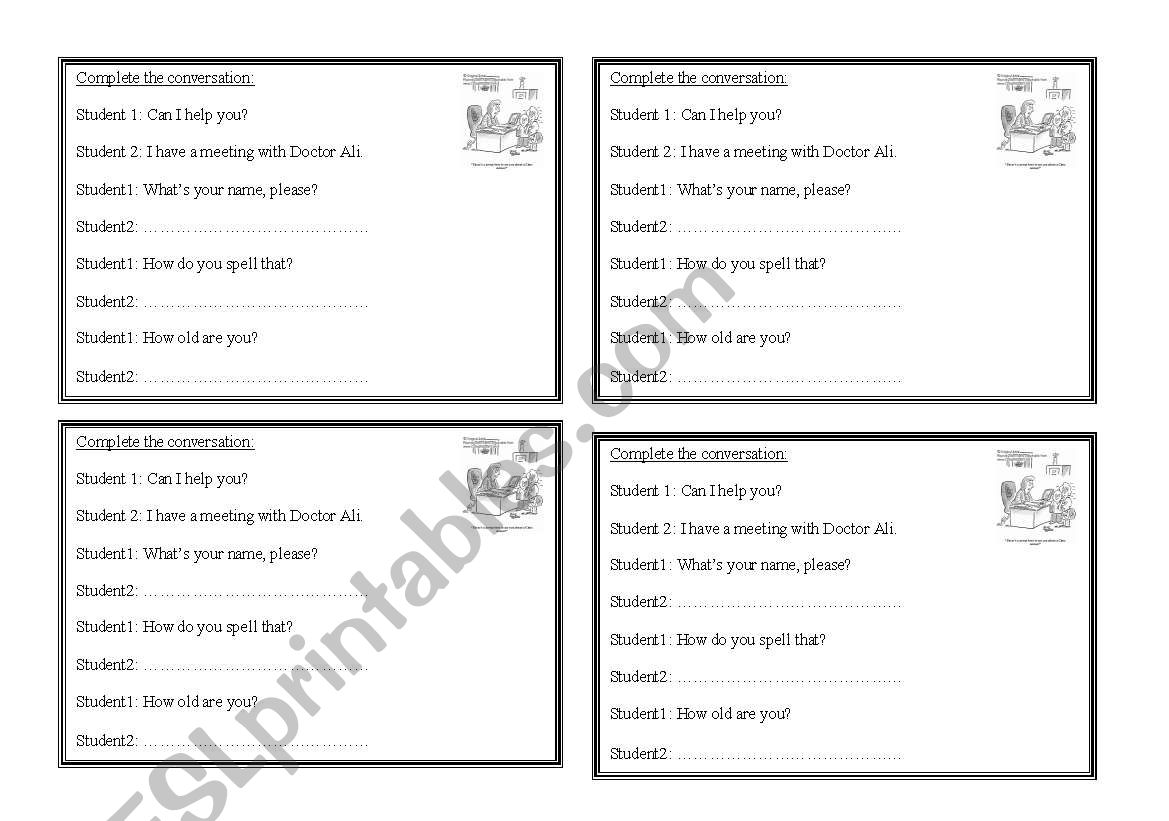 conversation fourm worksheet