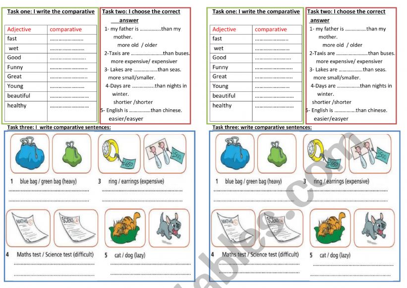comparative adjectives worksheet