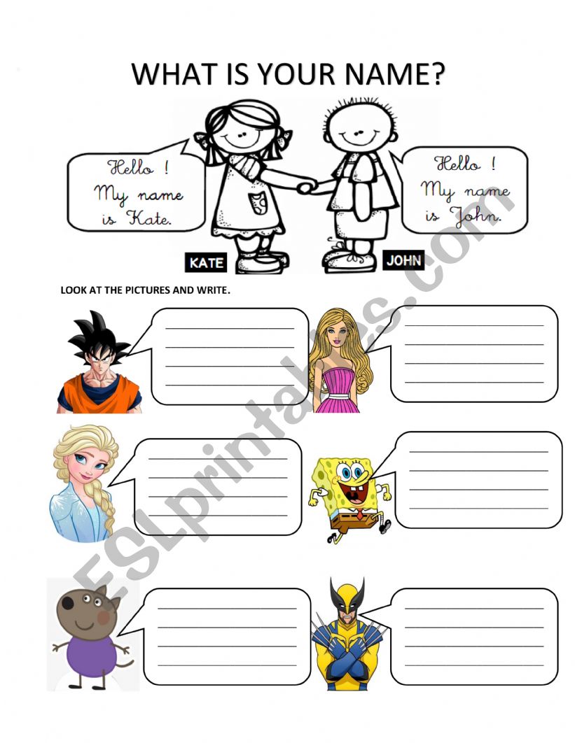 What is your name worksheet