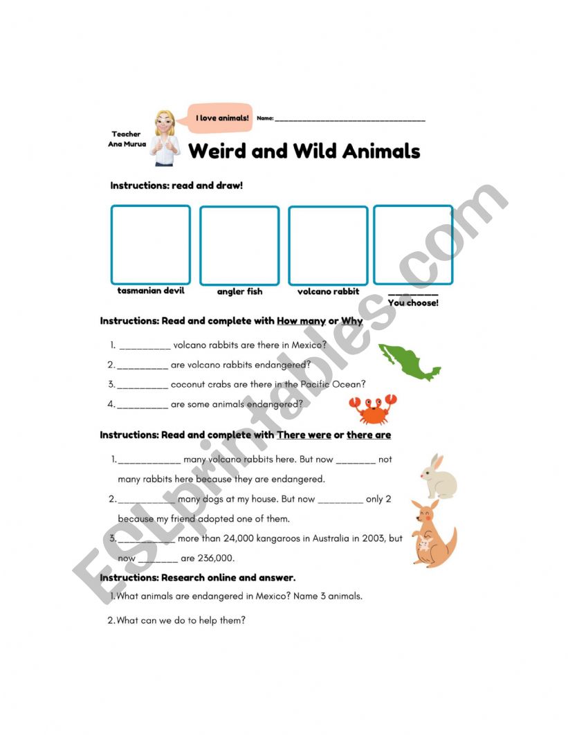 Wild Animals worksheet