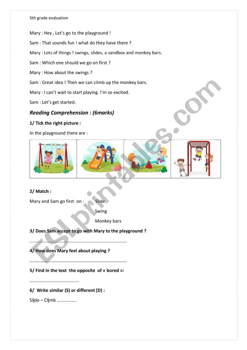 Evaluation worksheet