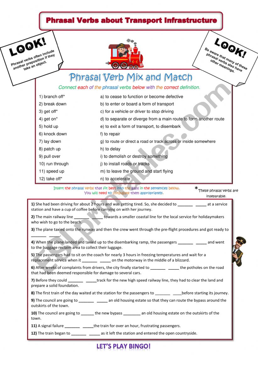 Phrasal Verbs About Transport Infrastructure