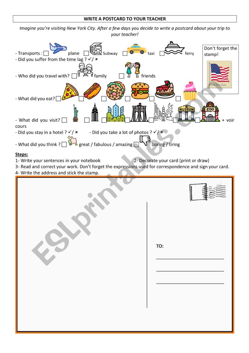 write a postcard to your teacher