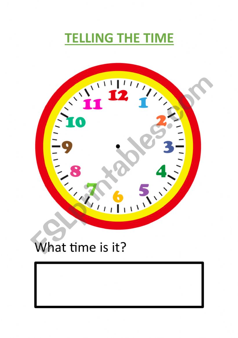 Telling the time worksheet