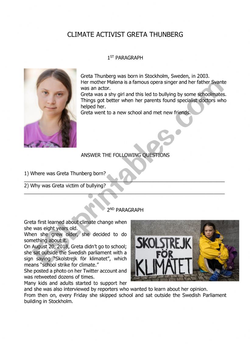 Climate activist Greta Thunberg