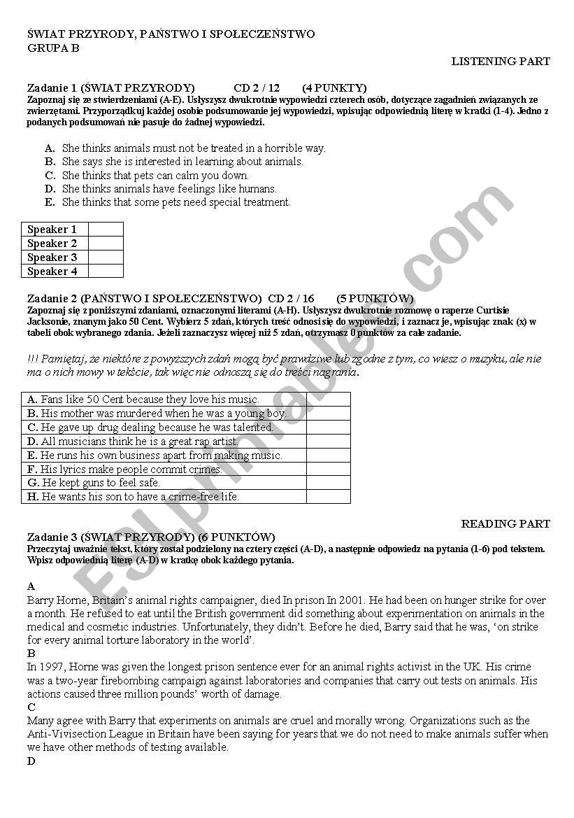 TEST 5 - NATURE, STATE AND SOCIETY - B