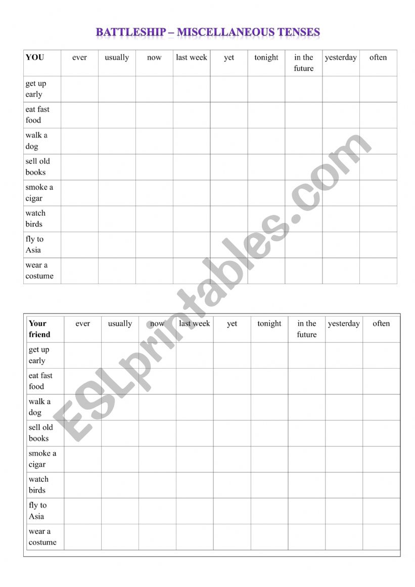 Battleship - miscellaneous tenses