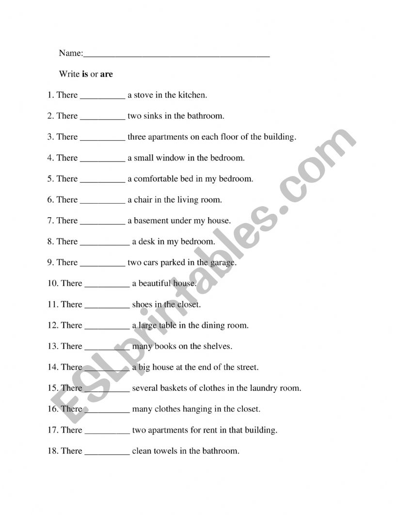 There Is / There Are worksheet