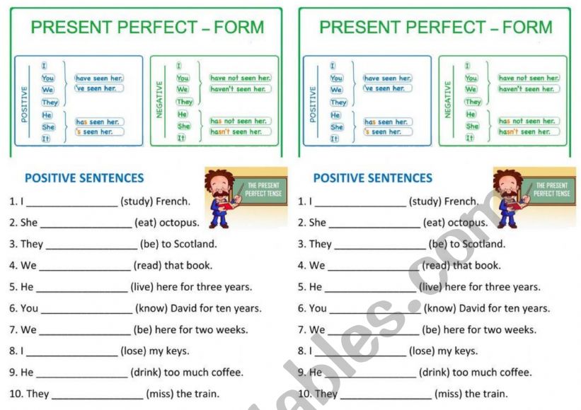 PRESENT PERFECT  worksheet