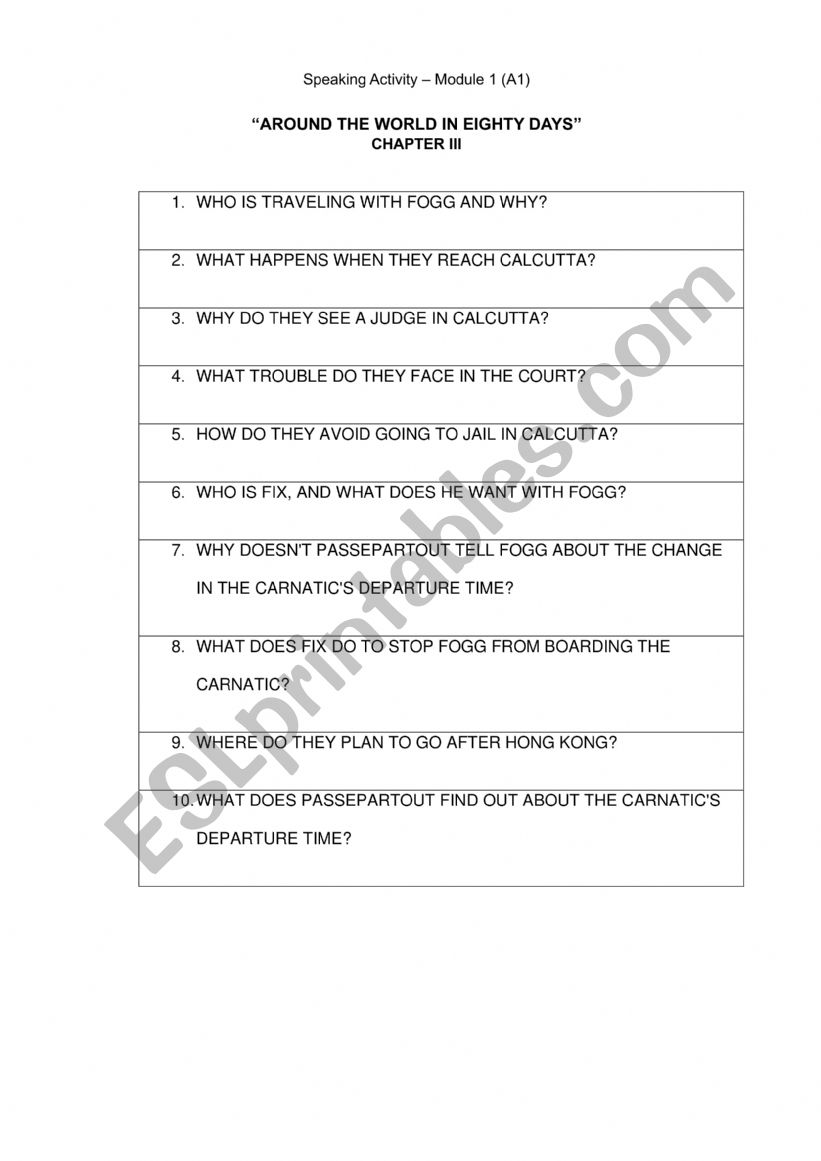 Around The World - Quiz worksheet
