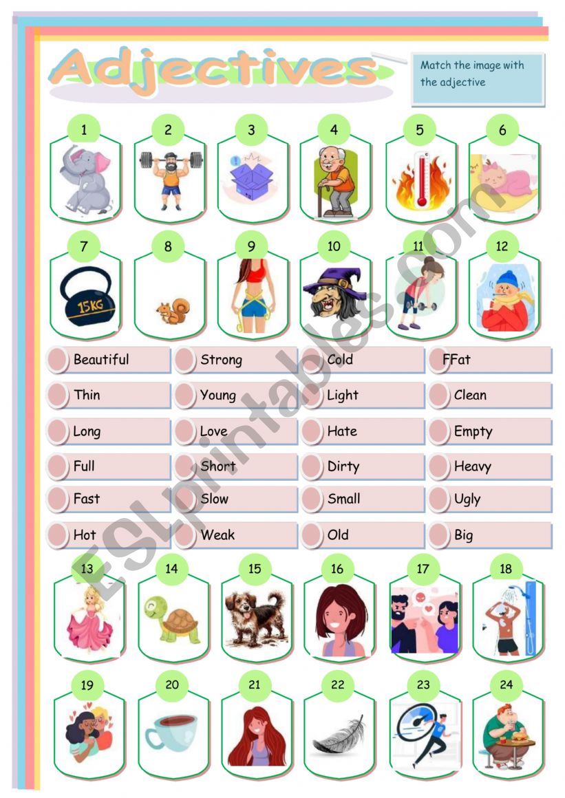 Adjectives Worksheet worksheet