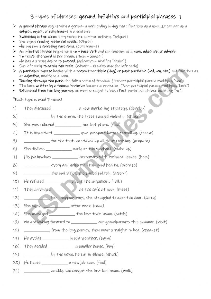 B1+-C1 3 types of phrases gerund, infinitive and participial phrases 1