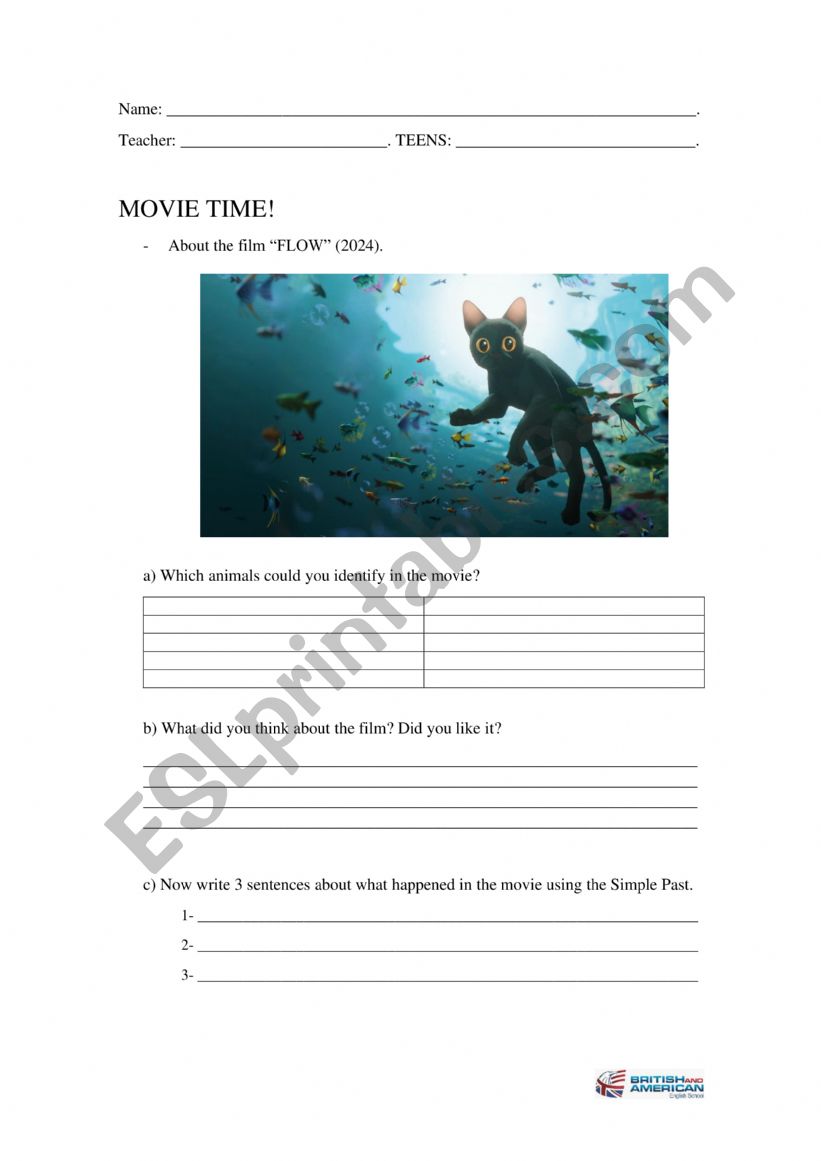 About the movie FLOW (2024) - Activity