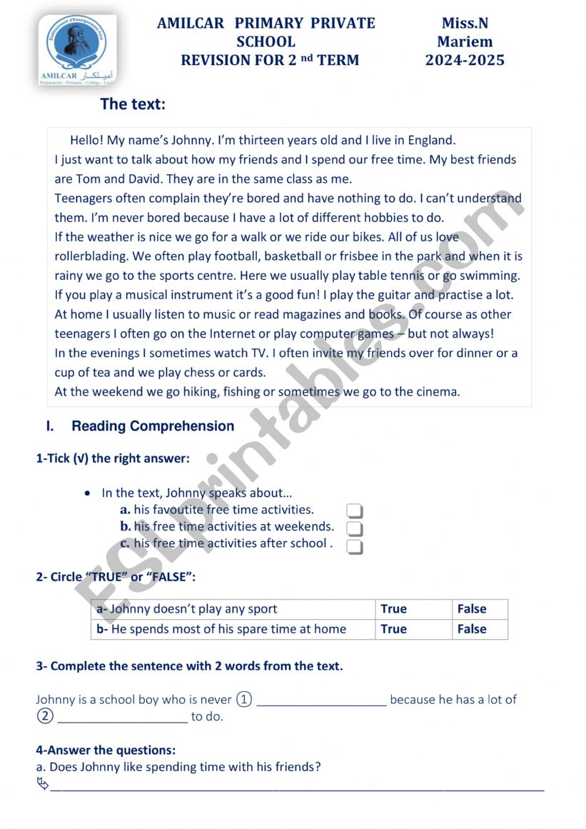 revision 2nd erm worksheet