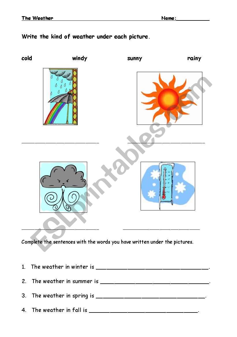 the weather worksheet