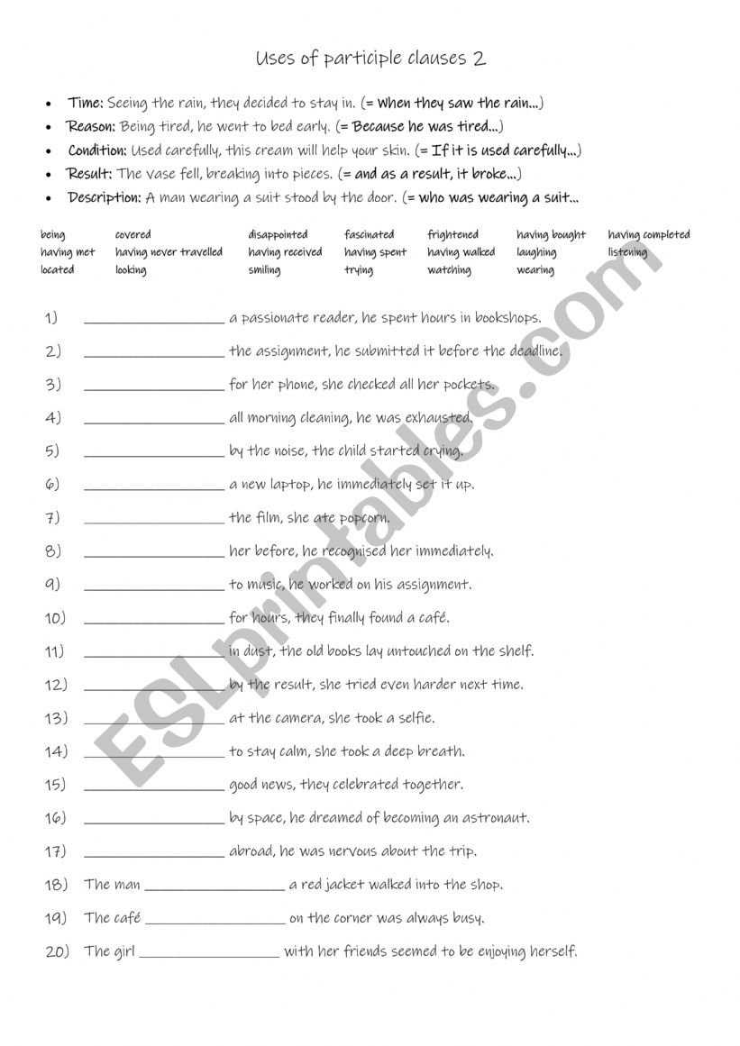 5 uses of participle clauses 2 