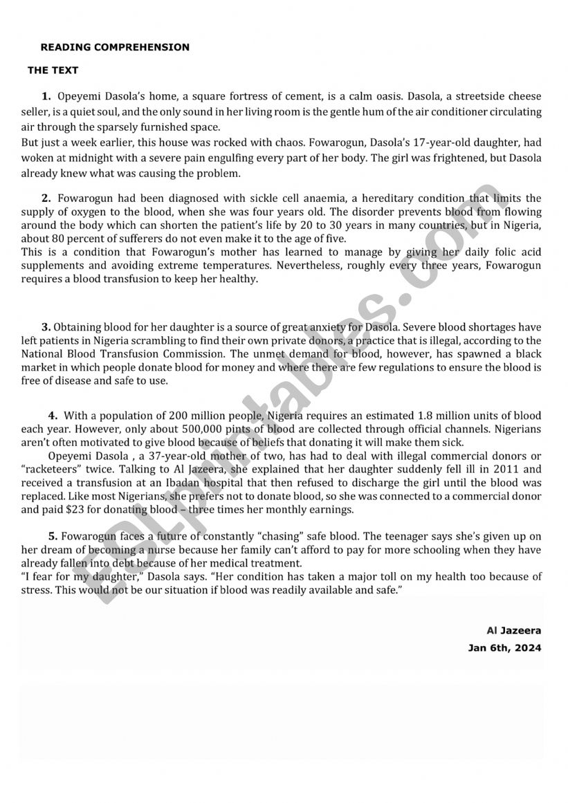 End of Term Test 2 1st Form worksheet