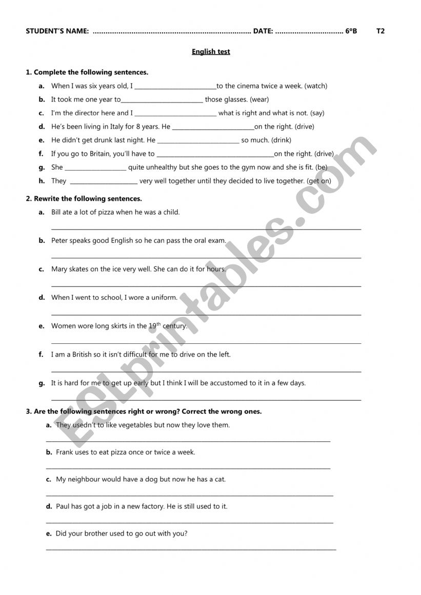 evaluacion worksheet