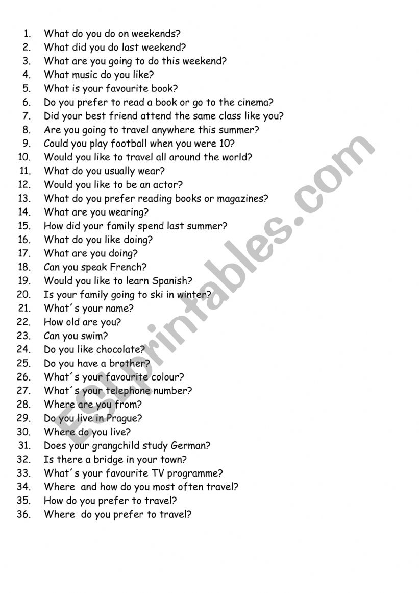 Questionnaire - Elementary level