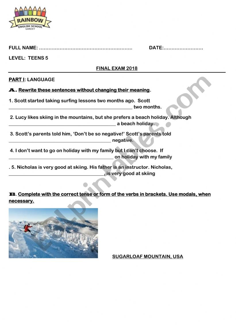 Test worksheet