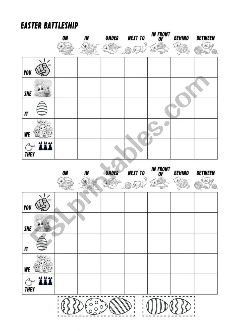easter battleship and prepositions of place