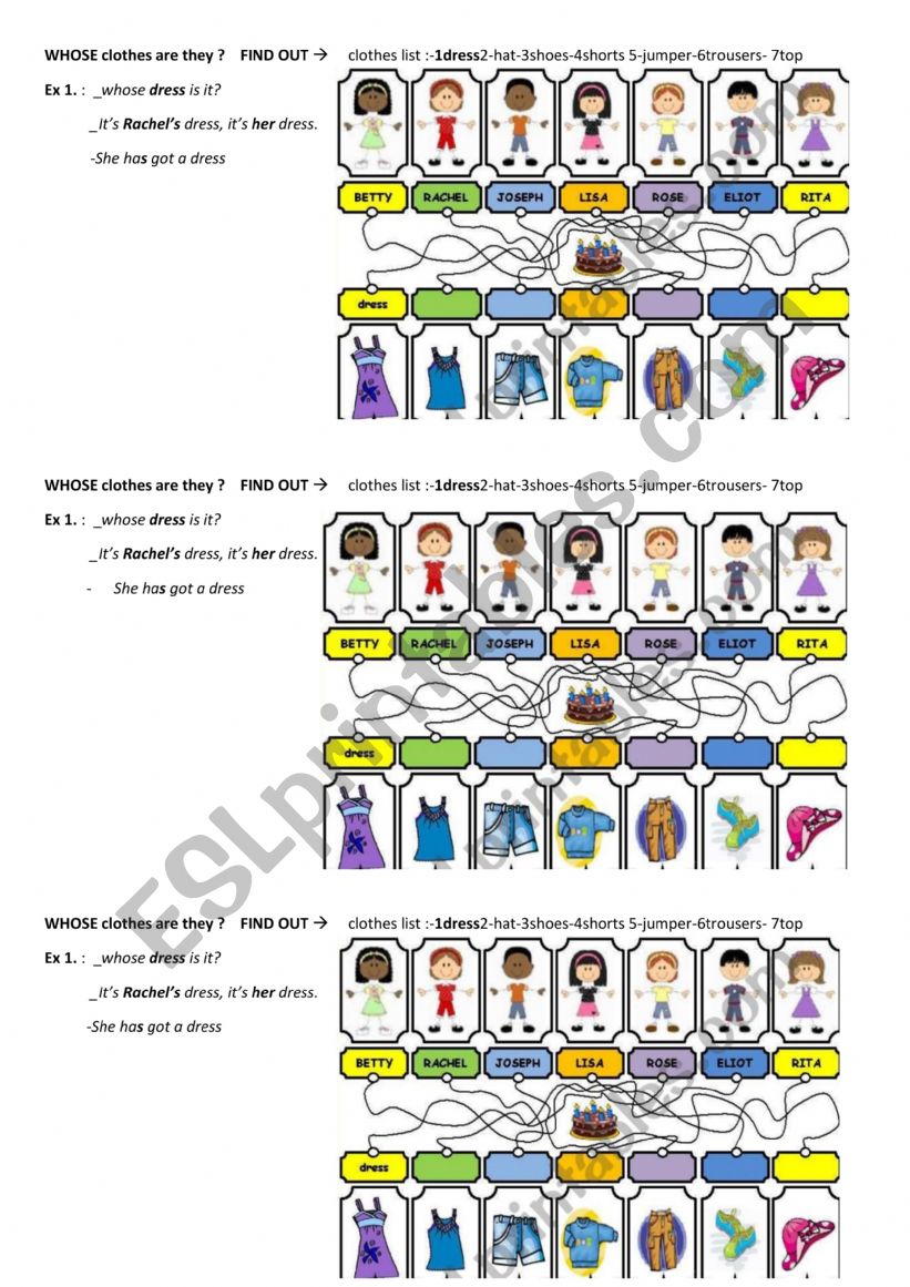 possessive  worksheet