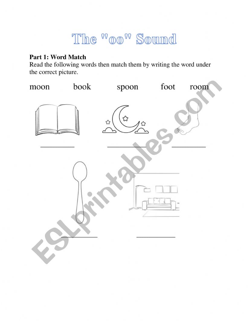 OO Diagraph Worksheet worksheet