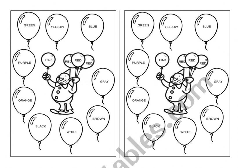 COLORS worksheet
