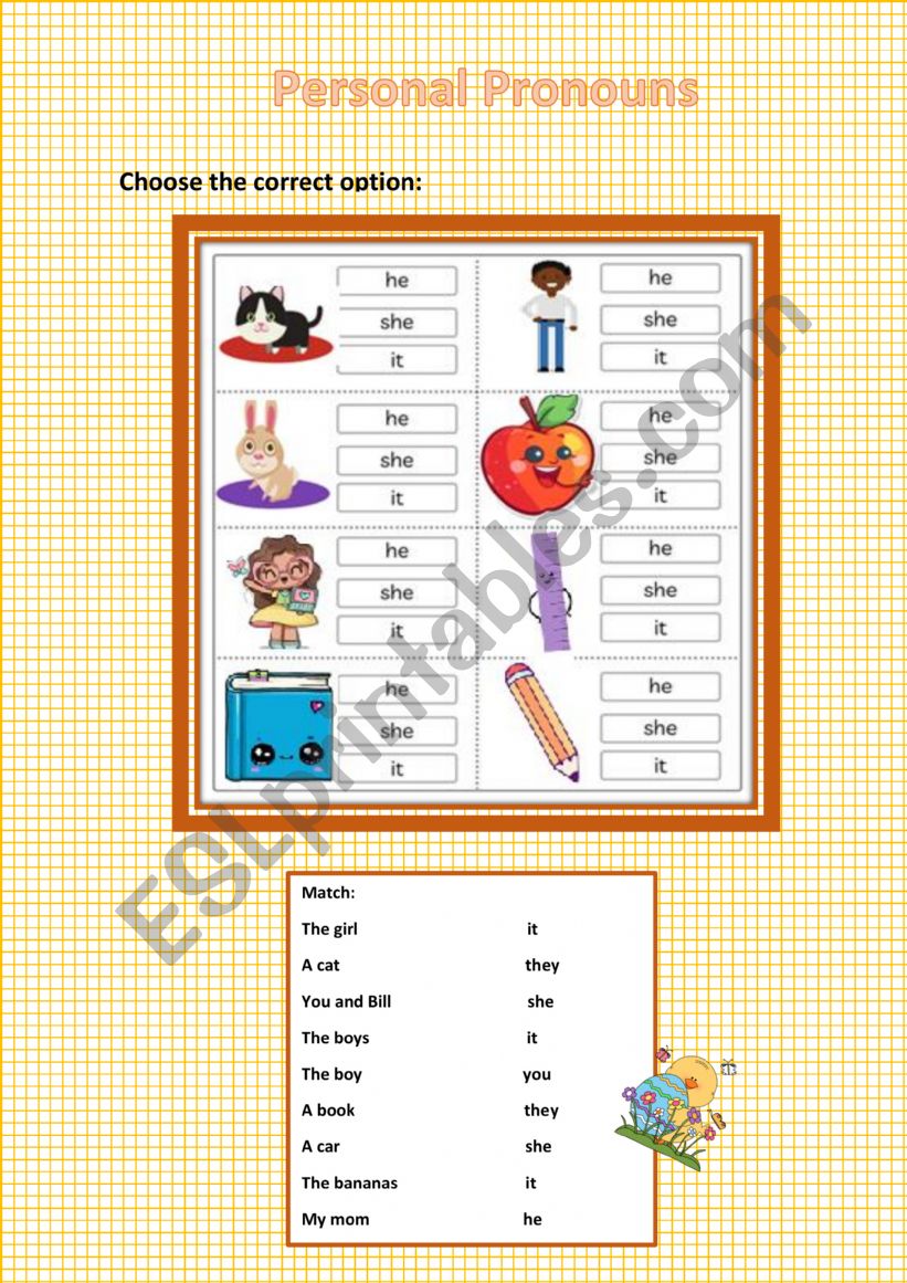 pronouns worksheet