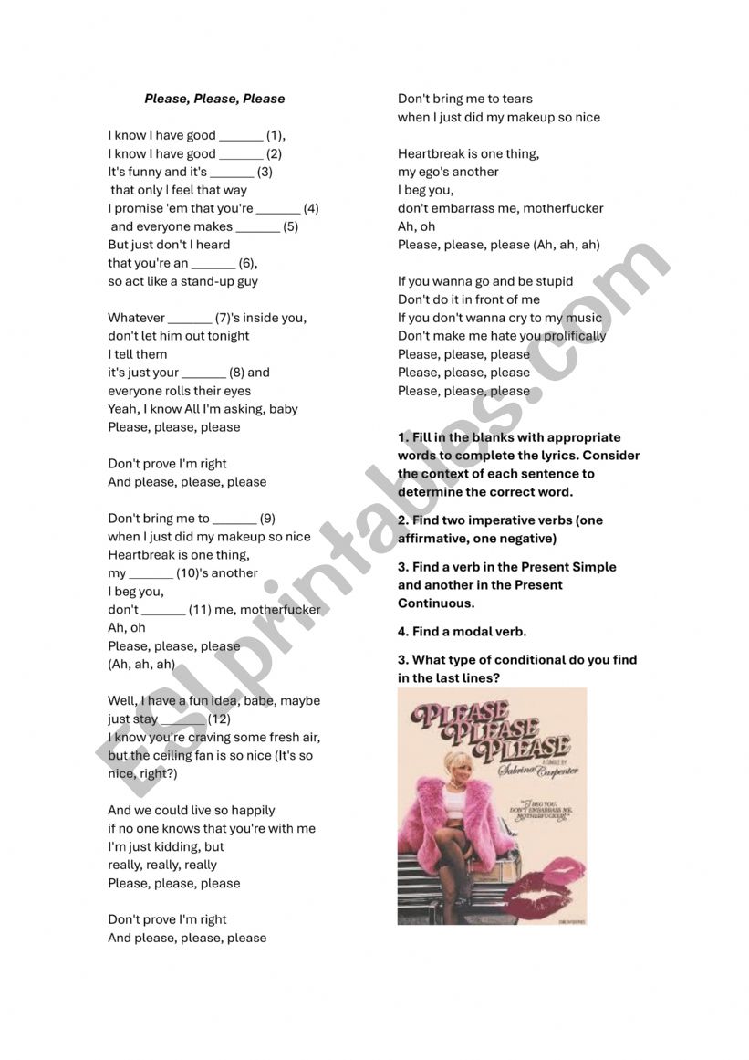 Please, please, please by Sabrina Carpenter